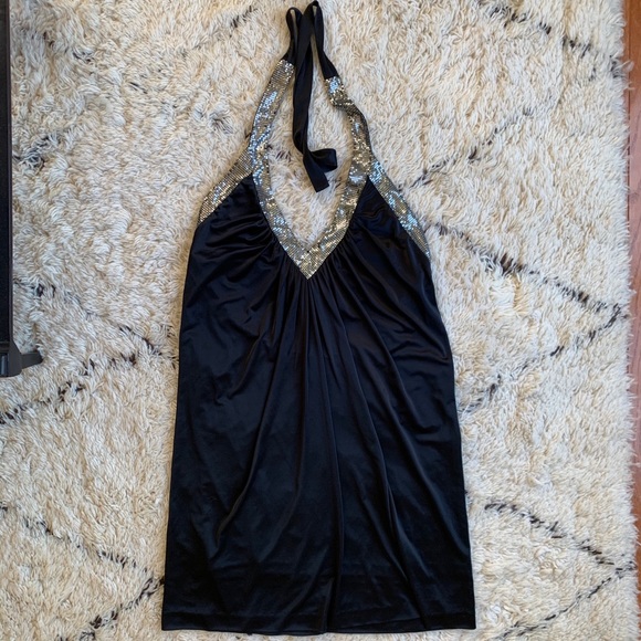 BCBG Halter Little Black Mini Dress - Picture 1 of 5
